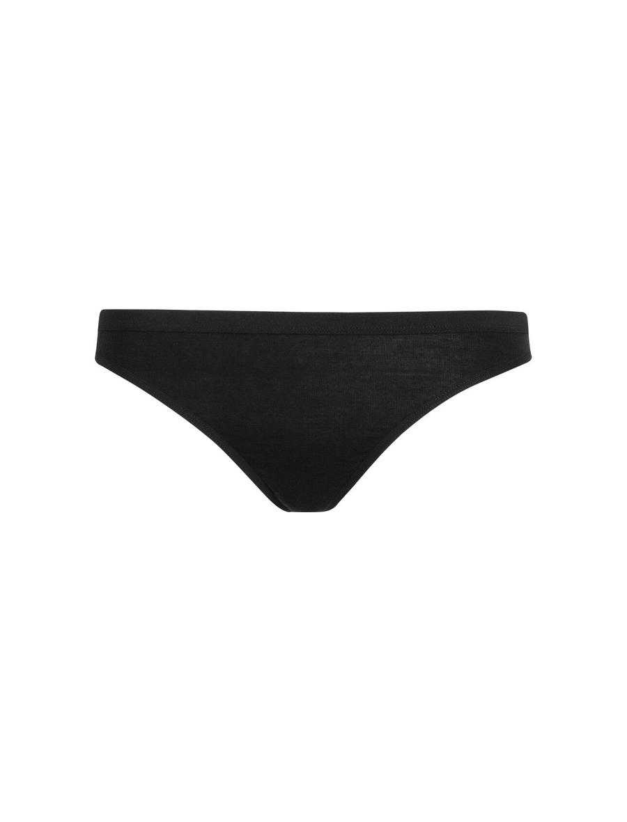 Black Icebreaker Merino Siren Thong Women's Underwear | AU 1704WNBY